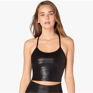Beyond Yoga Shiny Black Crop Top
